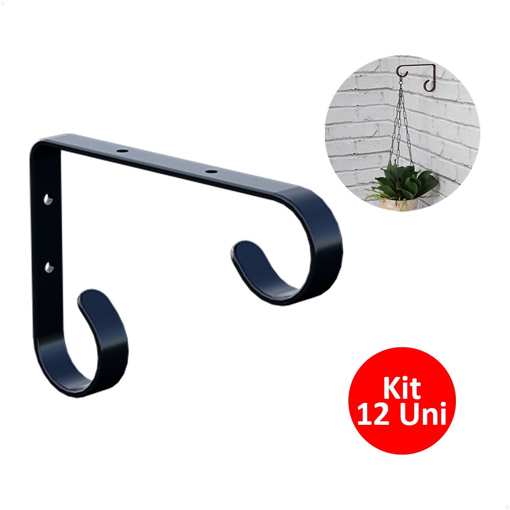 Suporte Gancho 16cm P/ Pendurar Vaso Planta Na Parede 12 Uni | Shopee ...