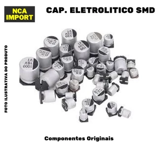5pçs Capacitor Eletrolitico em SMD / Aluminio 220uF x 16v