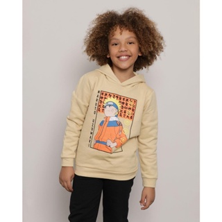 Blusão Moletom Infantil Com Estampa Naruto Amarelo