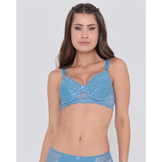Sutiã Base Avulso Sem Bojo Rendado Azul