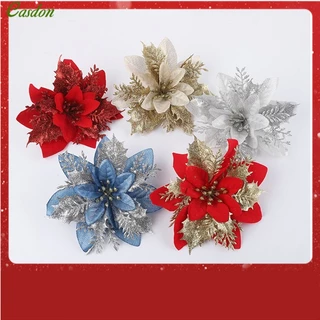 Flor simulada Natal ouro em pó oco tridimensional DIY grinalda acessórios decoração da árvore de Natal CasdonHome
