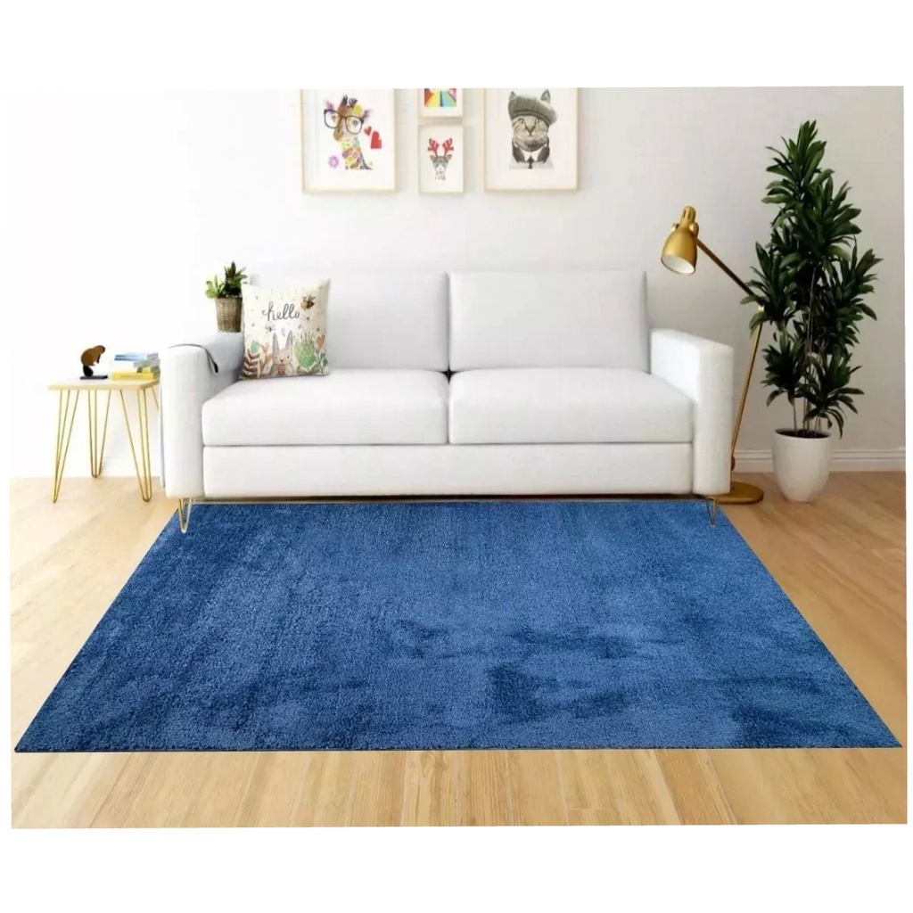Tapete Sala Escritório 1,00 X 1,50 m Macio Antider. Azul | Shopee Brasil