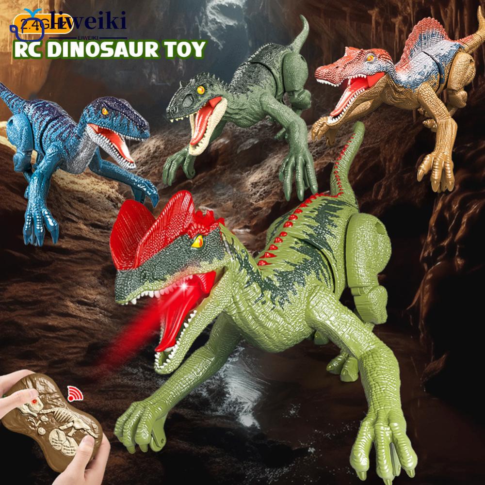 Crianças de controle remoto dinossauro rc brinquedos andando rotação 360 °  dublê crianças presentes eletrônico brinquedo
