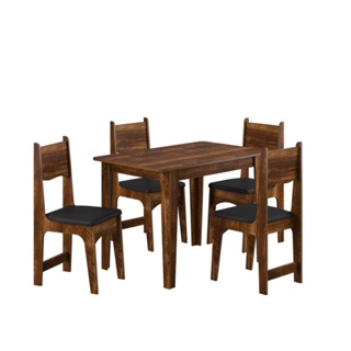 Conjunto de Mesa Sonetto Nicoli 110x68 cm 4 Cadeiras