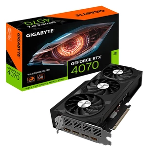 Placa de Vídeo Gigabyte GeForce RTX 4070 Windforce OC 12G GDDR6X 192 bits - GV-N4070WF3OC-12GD