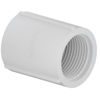 Luva Roscável PVC Branca Para Conexão Conectar Canos Tubos De Água Fria 1” Polegada 32mm Tigre
