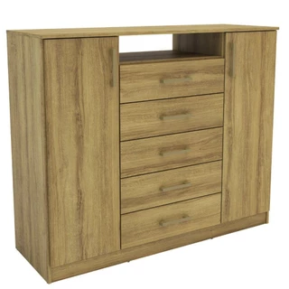 Cômoda Mademovel 2337 5 Gavetas 2 Portas 108x130x45