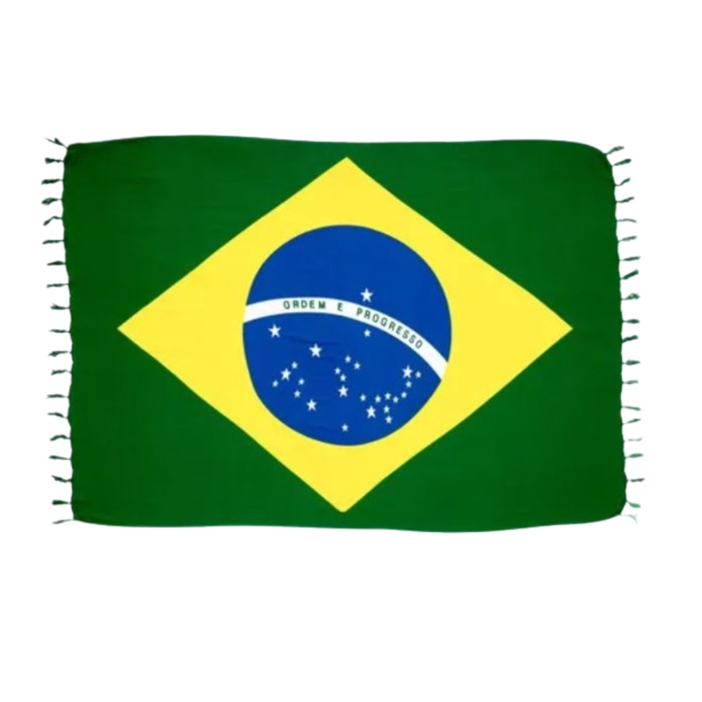 Canga saída de praia 100% Viscose Bandeira do Brasil