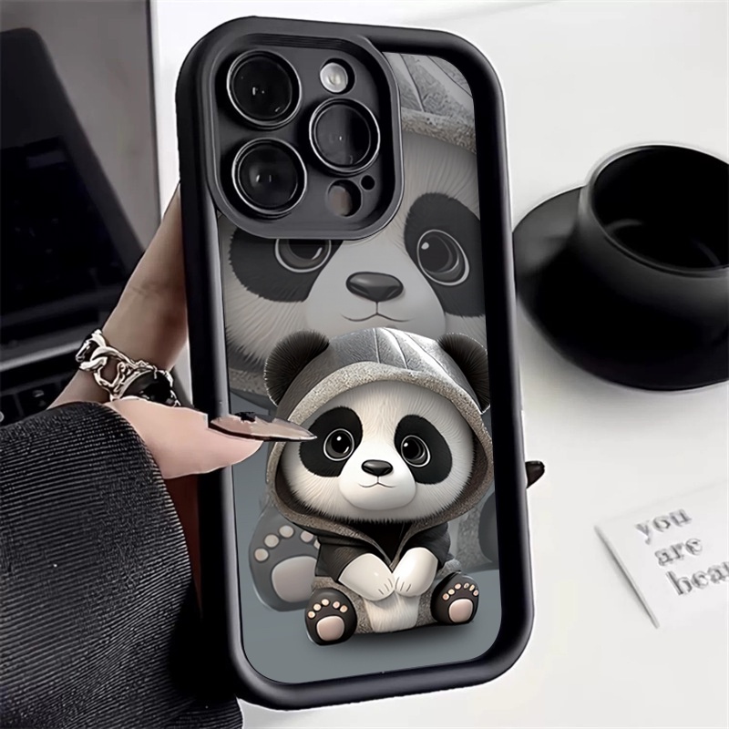 Para Xiaomi 13T Capa De Cartoon Panda Bebida Bonita Chá De Leite Mi 11 Lite 5G NE 13 12T 12X 11T 12 14 Pro Poco X6 F6 F3 F5 X5 M6 Traseira À Prova De Choque