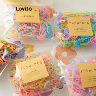 Lovito Laços De Cabelo Combinados Básicos Lisos Casuais Para Mulheres LFA10001