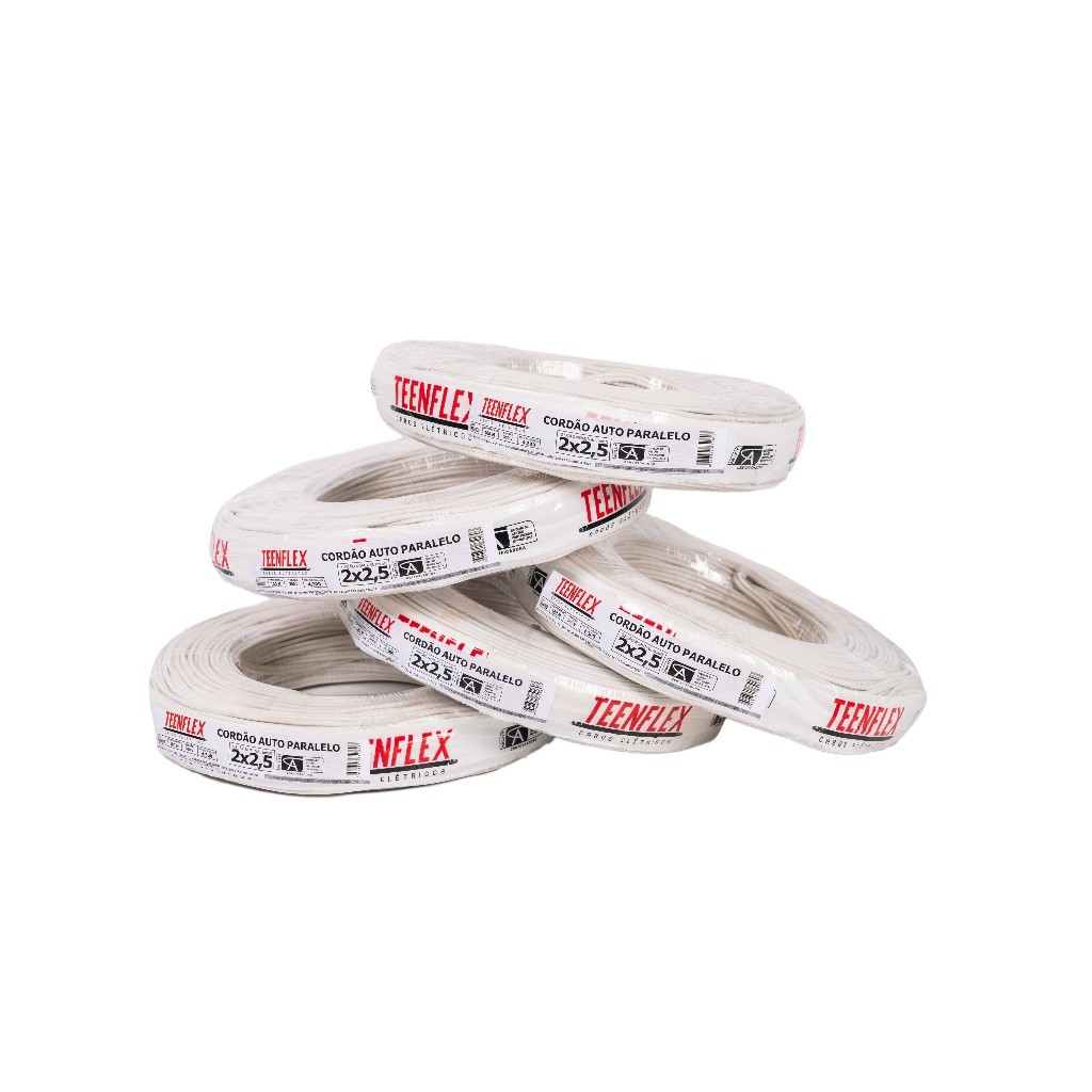 Fio Paralelo Flexível 2x2,5mm - 100 Metros Branco Cabo Elétrico