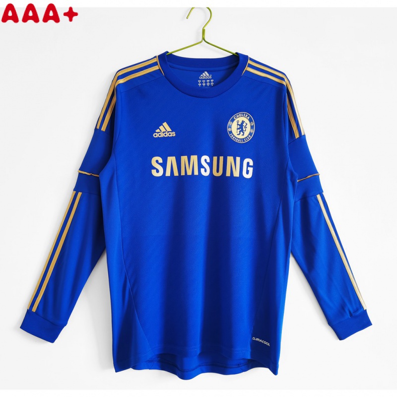 camisa masculina Retro 2012/2013Chelsea Home manga longa camisa de futebol tailandês 1:1 versão dos fãs