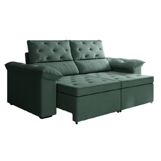 Sofá Retrátil 2 Lugares Inglaterra Suede Cinza