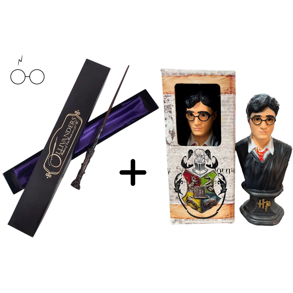 Varinha Harry Potter Personagens Hogwarts + Busto Colecionador Alta Resolução