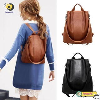 Mochila Anti-Roubo ABC Casual Feminina De Couro PU Escolar
