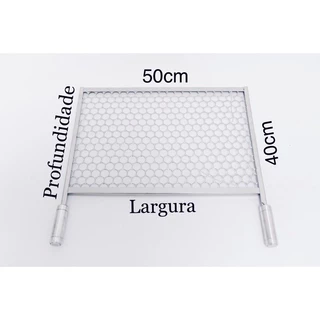 grelha de assar carne 50x40cm para churrasco churrasqueira em inox cabo de alumínio tela moeda