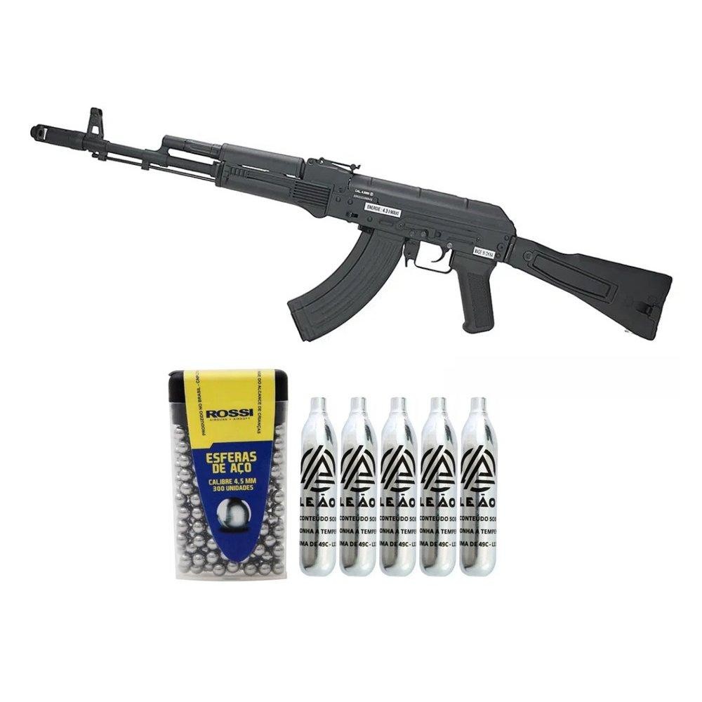 Rifle Pressão CO2 AK 101 Kalashnikov Full Metal 4.5+Co2+BBS | Shopee Brasil