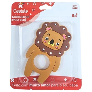 Mordedor Massageador de Gengivas Macio Leão Livre Bpa Infantil Castela