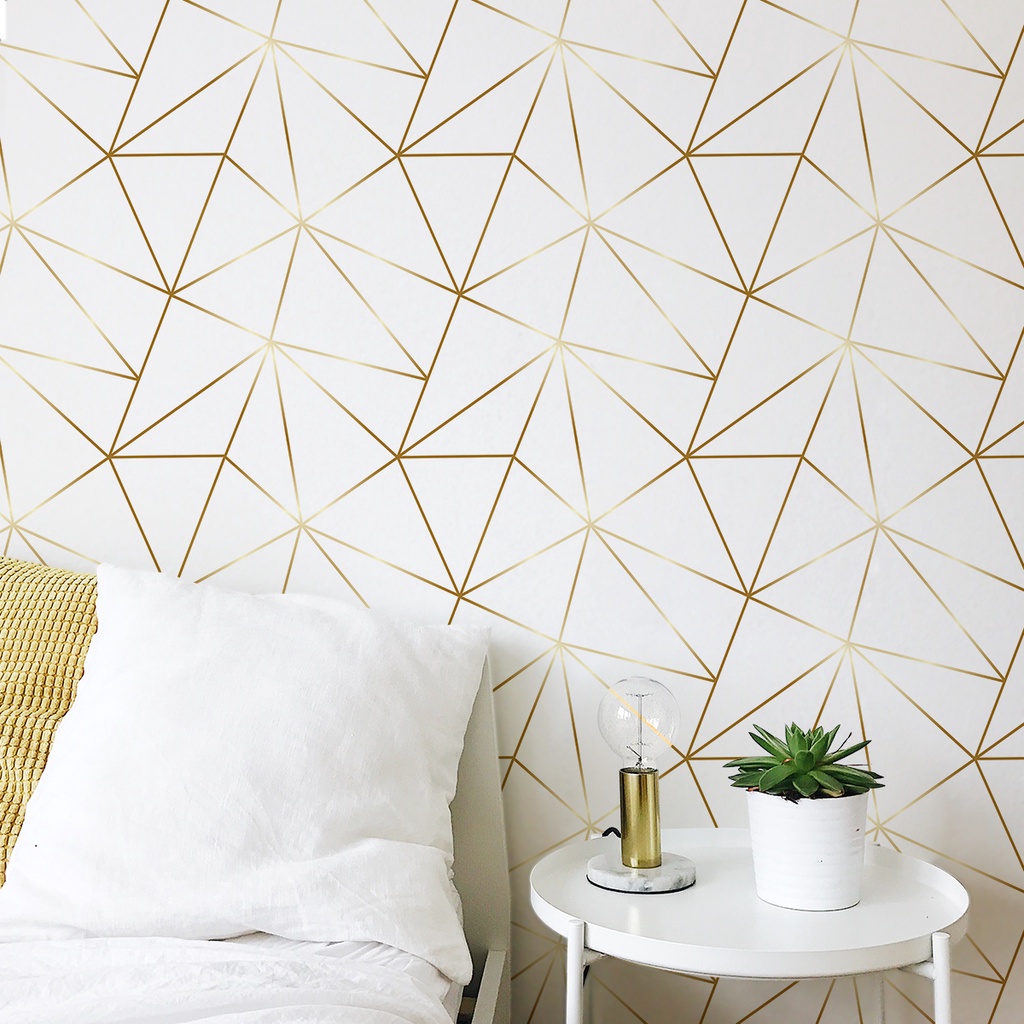 Papel De Parede Adesivo Zara Gold Branco Quarto Sala Rolo 1m