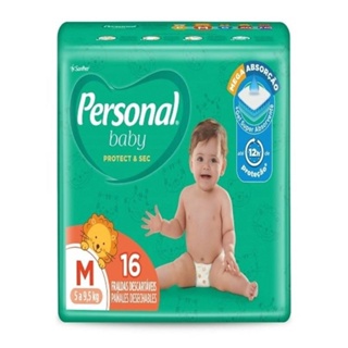 Fralda Descartável Personal Soft & Protect Jumbinho Tamanho M - 12 Pacotes com 16 Fraldas - Total 192 Tiras