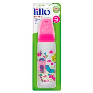 Mamadeira Lillo Diverdida com Bico de Silicone Ortodôntico Tamanho 2 Rosa 240ml