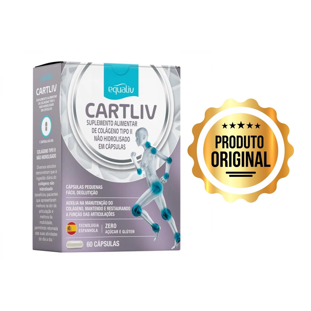 Kit 2 Cartiliv Colágeno Tipo 2 Equaliv - 60 Cápsulas em Promoção