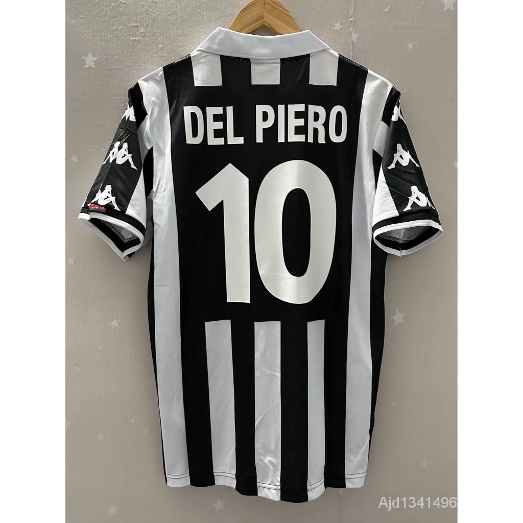 99-00 Juventus ZIDANE DEL PIERO Melhor Qualidade Em Casa Retro Futebol Jersey Camiseta Personalizada