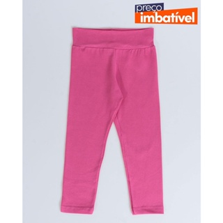 Calça Legging Bebê Básica Lisa Rosa Pink