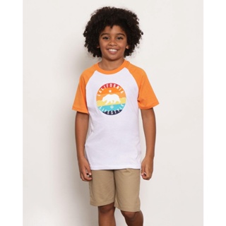 Camiseta Infantil Manga Curta Estampa Califórnia Branca