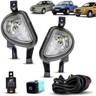 Kit Farol Auxiliar de Milha Corsa Classic 2003/2010 Botao Modelo Original