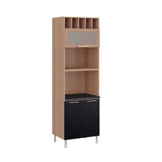 Paneleiro Ditália Aspen 2 fornos Carv/Preto CD-331