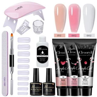 15ml De Cola De Extensão De manicure Conjunto De 12 Peças-Pincel Cristal De Arte De Unha
