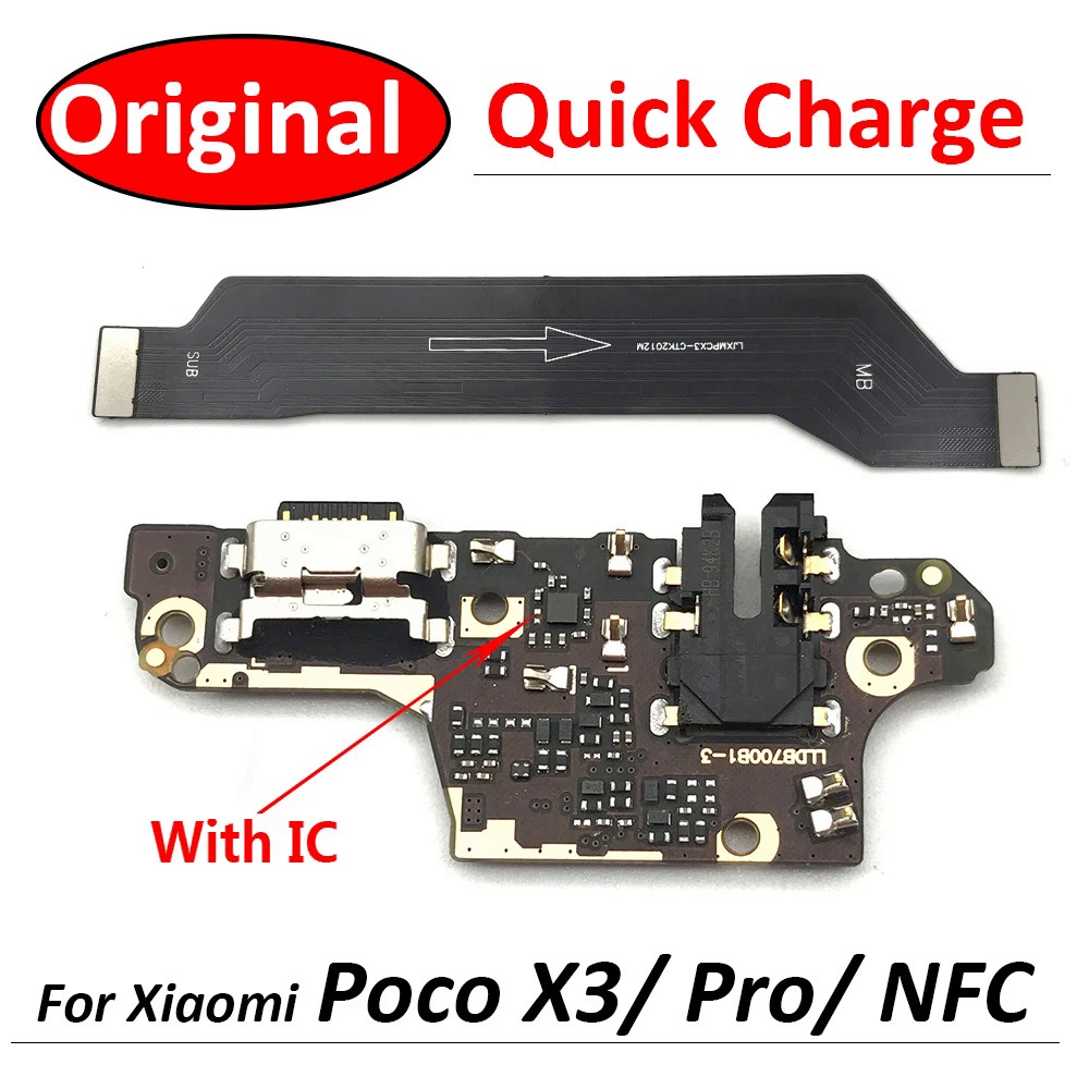 Carregador De Placa USB Original Cabo Flexível Do Conector Da Porta Doca Para A Principal Xiaomi POCO X3 NFC Pro Flex