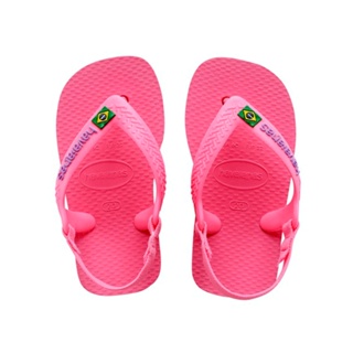Chinelo Havaianas Baby Brasil Logo Rosa Cristal