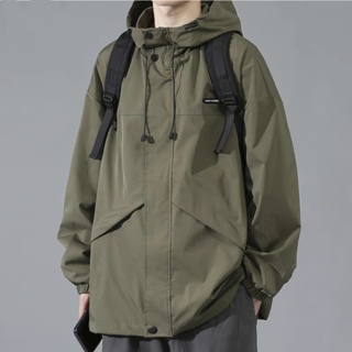 Jaqueta Masculina À Prova De Vento Com Capuz Coreano Unisex D