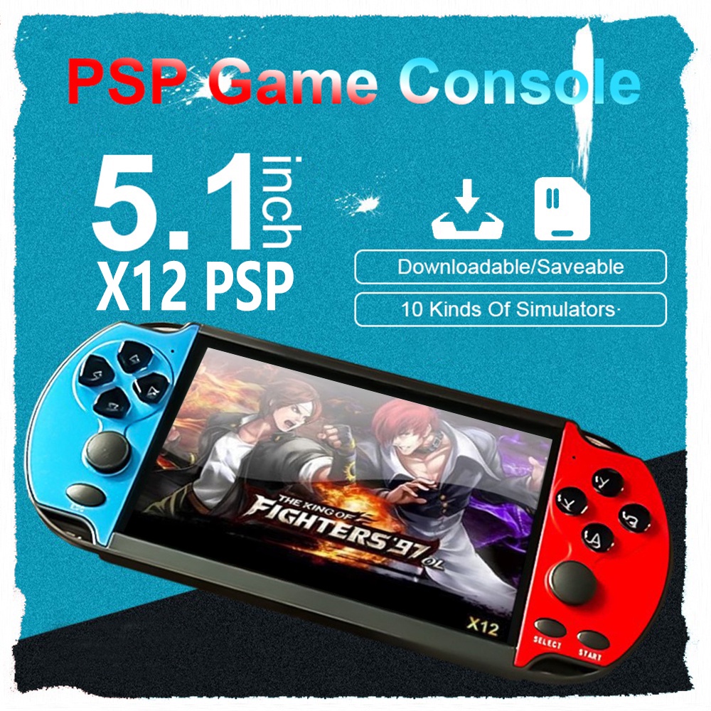 consola de jogos portátil de mão de alta qualidade para jogos PSP X12 5.1  polegadas jogo retro Video player portátil com duplos - China X12 jogo  portátil Player e controlador de jogos preço