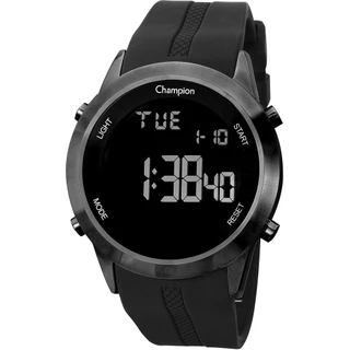 Relógio Champion Masculino Digital Esportivo Preto Silicone Original À Prova D