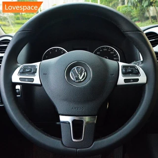 LS-STORE 2Pcs Painel De Direção Do Volante Carro Adesivo De Cobertura Para O VW Golf MK6 Passat B7 CC Eos Tiguan Jetta Touran Sharan Caddy S5Z5