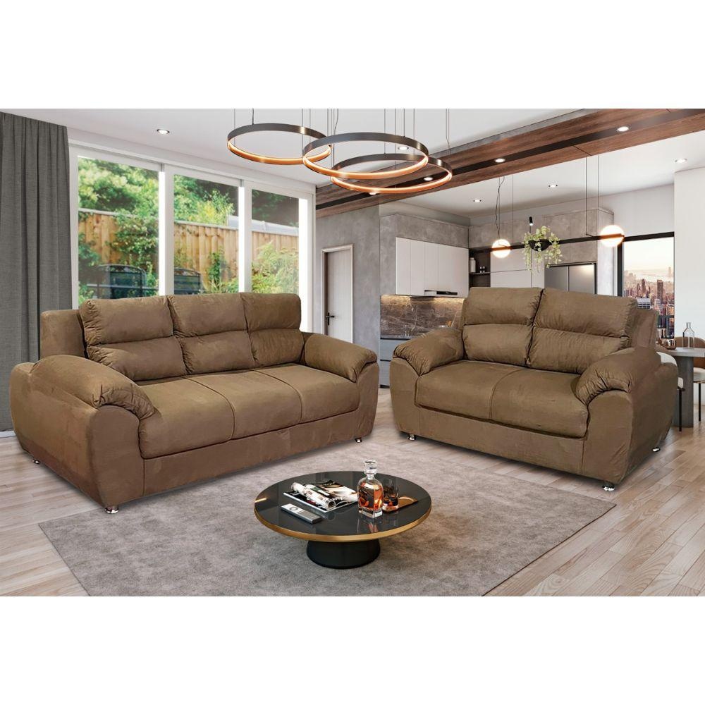 Conjunto de Sofá 3x2 Lugares Prisma Bello Estofados Caramelo Shopee