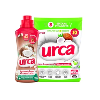 Kit Urca Coco 1 Lava Roupas Pó Concentrado 800G + 1 Amaciante Concentrado Urca Ternura Baby 500ML