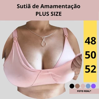 Sutiã Amamentação Plus Size Microfibra Alça Abre Fácil Gestante Grávida.