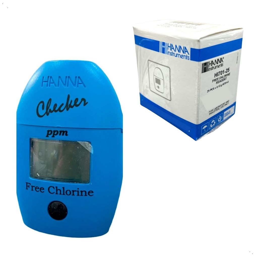 Colorímetro Cloro Livre Hi701 + 25 Sachês De Reagente Hanna | Shopee Brasil