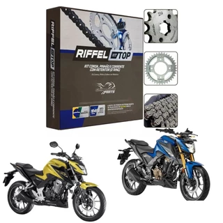 Kit Relação Tracao Transmissao Honda Cb Twister 300 2023 Até 2024 Original Riffel em Oferta na Shopee