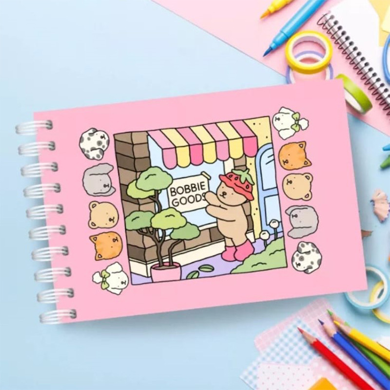 Livro de Colorir Pintar Bobbie Goods Capa Dura Rosa Impressão somente ...