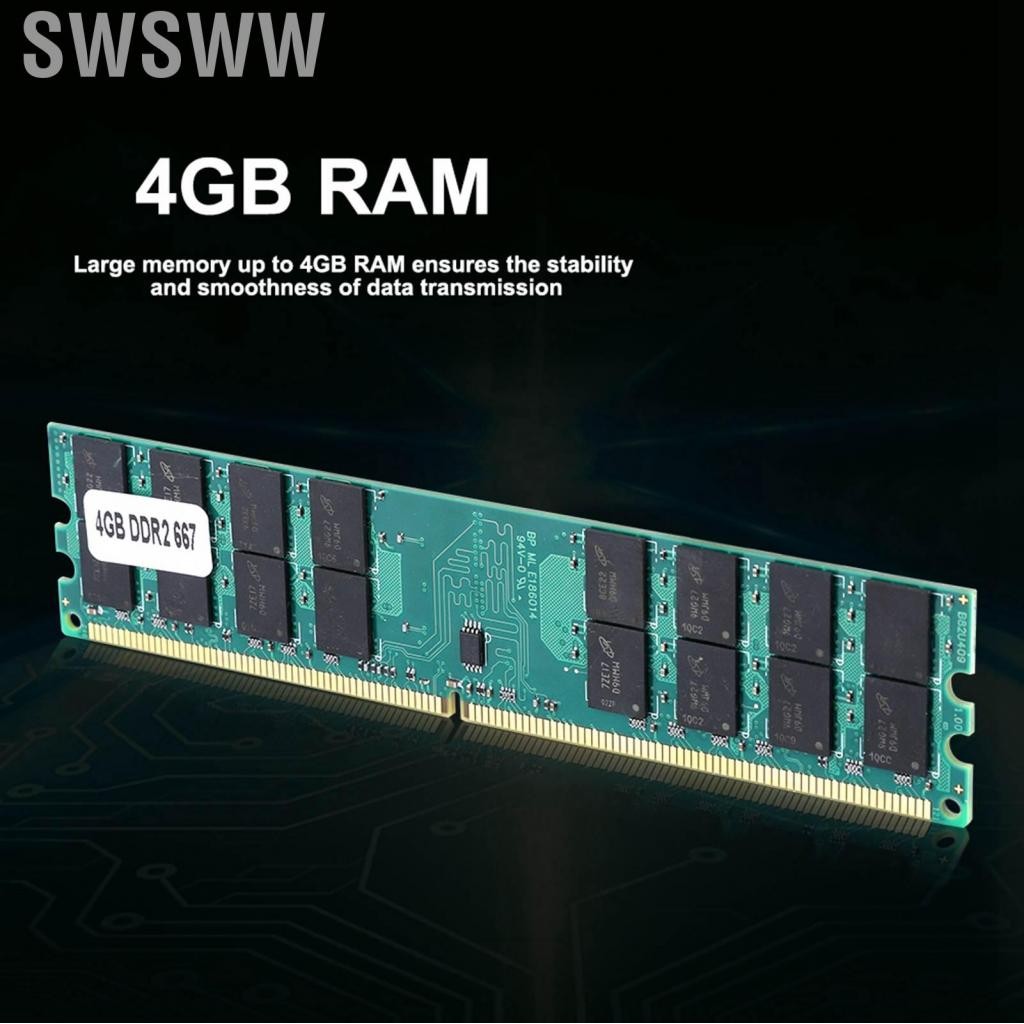 Swsww DDR2 4GB RAM 667Mhz Lossless Memory Module 240Pin Large Capacity ...