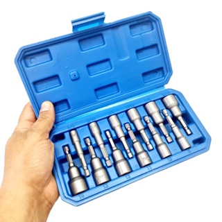 Jogo Soquete Canhao Para Parafusadeira Mm E Polegadas 12pcs