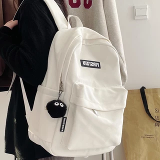 Mochila escolar de cor sólida para meninas do ensino médio