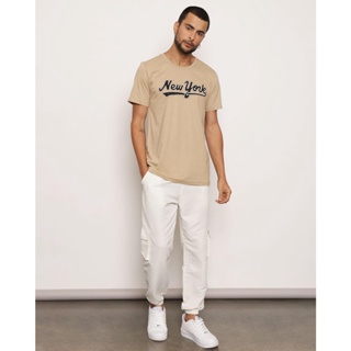 Calça Masculina Jogger Com Bolso Cargo Off White