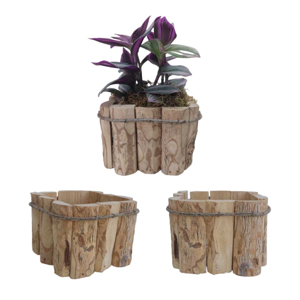 Cachepot Quadrado Rustico Madeira De Cafe Para Flores Plantas Médio ...