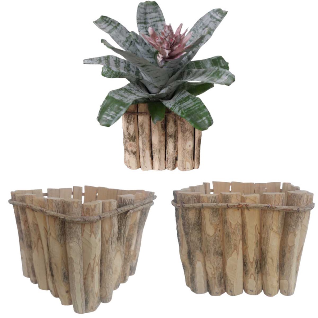 Cachepot Quadrado Rustico Madeira De Cafe Para Flores Plantas Extra ...